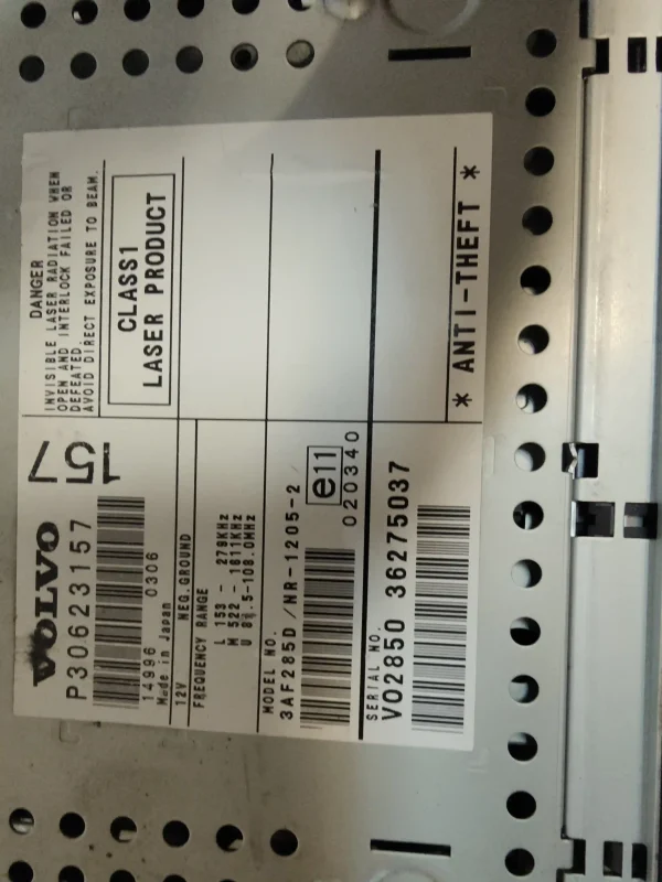 Sistema audio / radio cd volvo v40 familiar 36275037 - Imagen 3