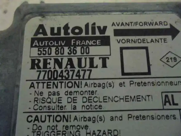 Centralita airbag renault megane i fase 2 berlina (ba0) 7700437477 - Imagen 3